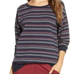 JOE'S Striped Relax Wide Neck Sweatshirt M
